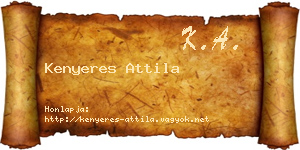 Kenyeres Attila névjegykártya