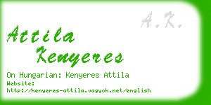 attila kenyeres business card